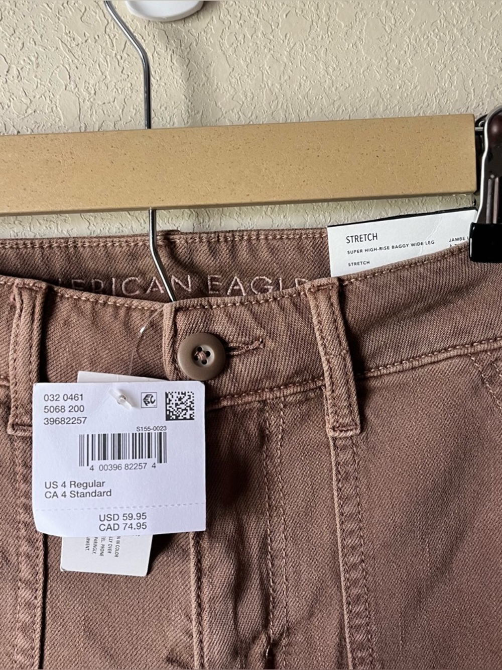 American Eagle Baggy Wide Leg Brown Pants - NWT - Picture 3 of 5